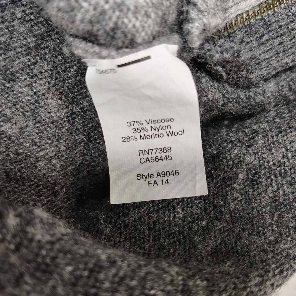 J.Crew Colorblock Zipper Sweater Womens XL Grey Speckled Merino Wool Blend